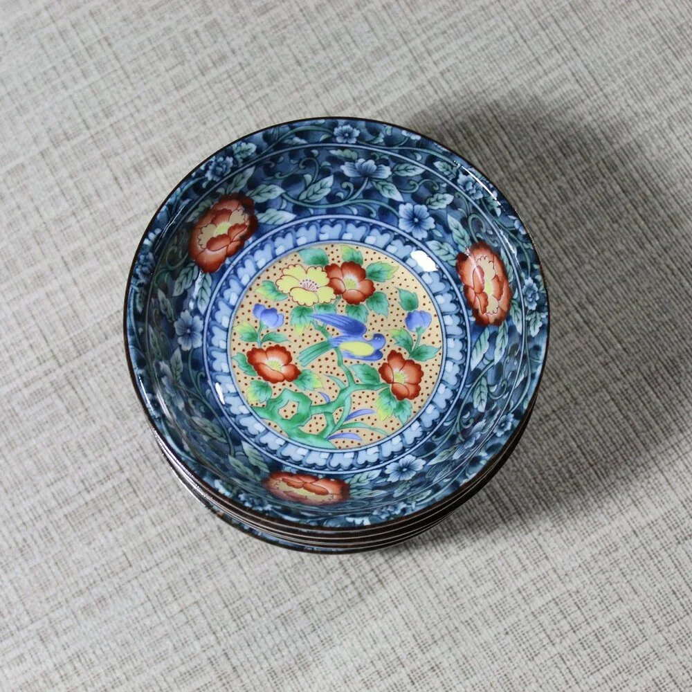 Set of 6 Elegant Asahi Japanese Ceramic Bowls 5.5